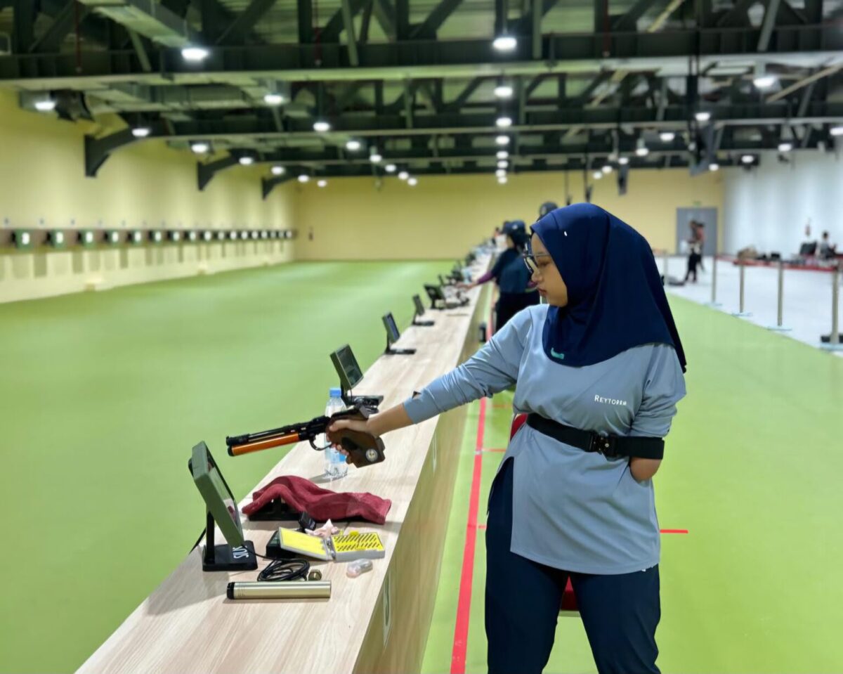 MEMBIDIK - Atlet para menembak Kalsel. (Foto: istimewa)