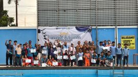 BERPRESTASI - Atlet loncat indah saat berfoto pada Kejuaraan Festival Loncat Indah 3 Cabor 2026. (Foto: MGS)