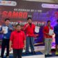 PRESTASI - Aziz (podium pertama) saat menerima medali pada Kejurnas Piala Gubernur Sumsel. (Foto: dok Persambi)