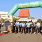 GOWES - Peserta bersiap melakukan start kegiatan bersepeda antar SKPD Pemprov Kalsel. (TGH)