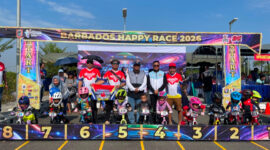 BERFOTO - Kadispora Kalsel, Pebriadin Hafiz saat membuka Happy Race Pusbike 2026. (Foto: Tgh)