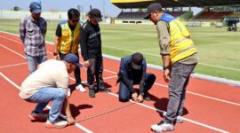 Lintas Atletik Stadion 17 Mei sudah rampung dan bisa digunakan untuk olahraga tersebut. Foto : istimewa